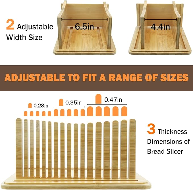 White Bread Box for Kitchen Countertop with Bamboo lid, Hygrometer Kitchen Organizer for Sourdough, Buns, and Loaves, Bread Storage Container with Cutting Board Lid - Image 3