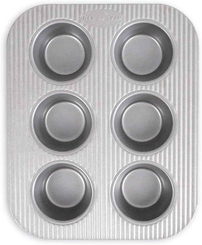USA Pan Nonstick Toaster Oven 6 Cup Muffin Pan, Aluminized Steel by USAPan