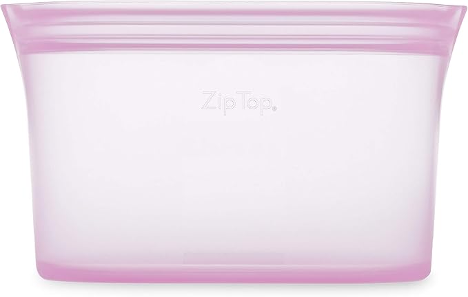 Zip Top Reusable Food Storage Bags | Large Dish [Lavender] | Silicone Meal Prep Container | Microwave, Dishwasher and Freezer Safe | Made in the USA - Image 2