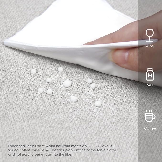 BALCONY & FALCON Rectangle Table Cloth Waterproof Owl Gray 85"x57" | Rectangular Washable Wrinkle Resistant Table Cloth Linen Fabric Tablecloths for Dining Party Kitchen Wedding and Outdoor Use - Image 3