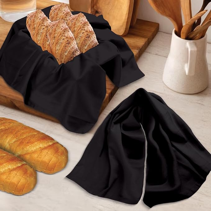 Urban Villa Kitchen Towels Cotton Dish Towels 20”x30” (Set of 3) Black - Image 5