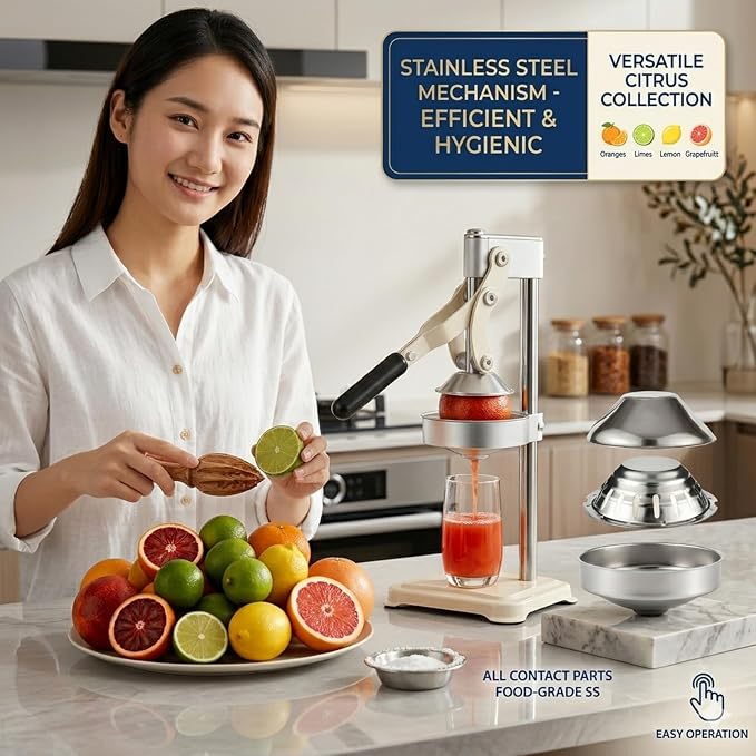 Lemon Squeezer Hand Press Juicer, Heavy Duty Manual Citrus Juicer | Heavy duty lever design extracts more juice with less effort, perfect for lemons, limes and oranges. - Image 2