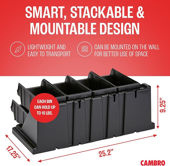 Cambro Versa Self Serve Condiment Bin - 8 Storage Bins - Ideal for Food and Coffee Condiments (Black) - Image 6