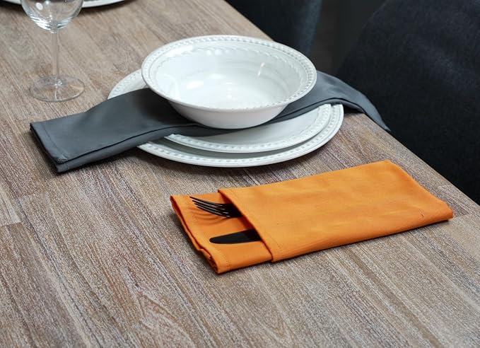 Ruvanti Cloth Napkins Set of 24, 18x18 Inch Napkins Cloth Washable, Soft, Durable, Absorbent, Cotton Blend. Table Dinner Napkins Cloth for Christmas Parties, Restaurant, Weddings, Dinner - Multi Color - Image 5