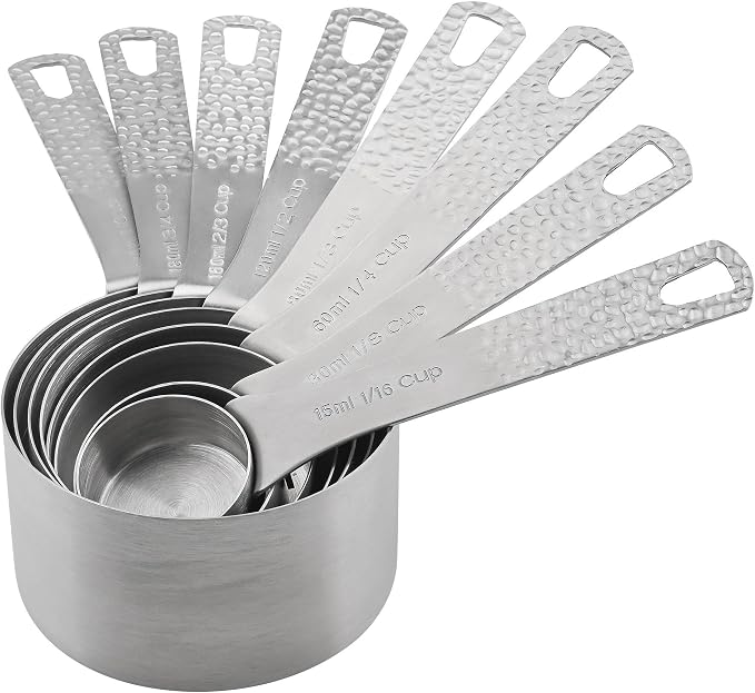 Measuring Cups and Spoons set, 18/8 Stainless Steel Measuring Cups and Spoons, Metal Measuring Tools for Kitchen & Baking, Metric & US Measure Cups and Spoons Set for Dry & Liquid - Image 2