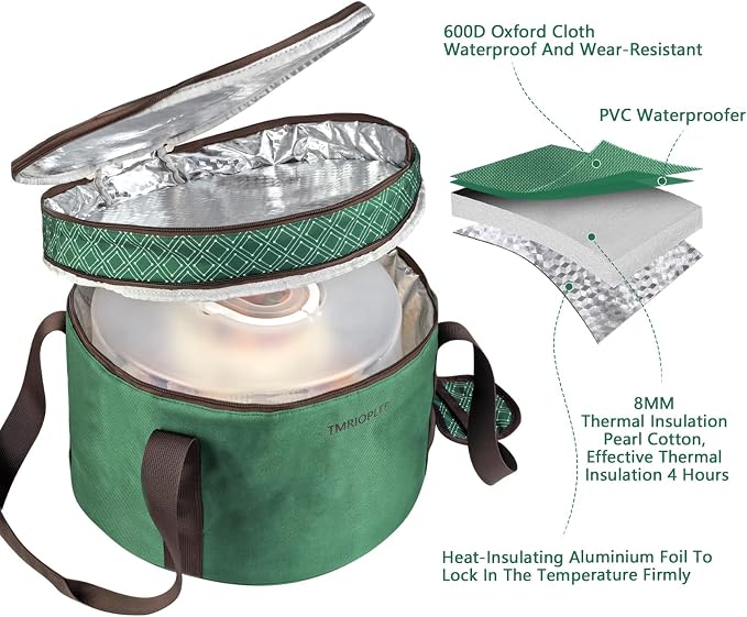 TMRIOPELP Tall Cake Carrier with Lid and Handle Insulated Cake Container Cake Transport Carrier Ideal for Pies Cupcakes and Pastries Perfect for Safe and Secure Cake Delivery (Green, 12 inch) - Image 7