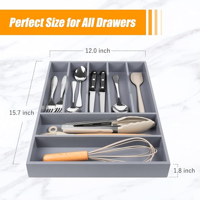 Kitchen Silverware Drawer Organizer and Storage Organizador Small De Cucharas y Tenedores Cubiertos Para Gavetas Cocina Para Gabinete Cajones Cocina Cajones Cocina Para Gabinete Hogar y Cocina Ofertas - Image 3