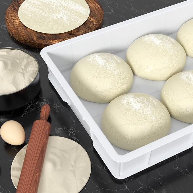 Pizza Dough Proofing Box Set with Lids, 4-Pack | Commercial-Grade Dough Proofing Containers, Stackable, Food-Safe Plastic for Pizza, Bread and Baking Prep - Image 6