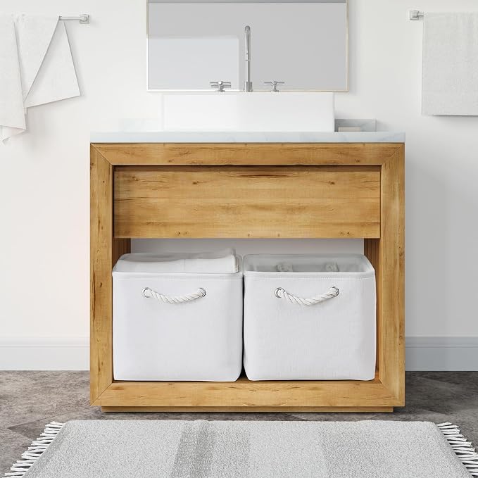 Storage Basket for Shelves - 15.8x11.8x11.8 inch 3 Pack Fabric Storage Cubes, Collapsible Storage Bin for Organizing Organizer Closet Book Gift Dog(White) - Image 4