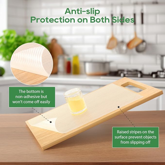 Anoak Shelf Liner Cabinet Liner, Non Adhesive Drawer Liner, Washable 24 Inch x 20 FT(240 Inch) Waterproof Durable Non-Slip Shelf Liner for Kitchen, Drawer, Refrigerator Stripe Clear - Image 4