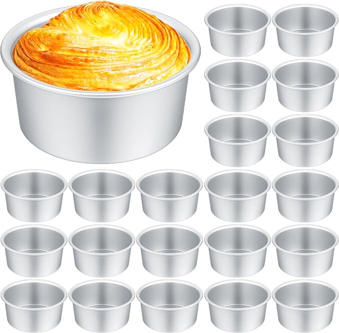 Gerrii 35 Pcs 4 Inch Cake Pans Nonstick Aluminum Small Round Cake Baking Pans Molds for Cheese, Pizza, Quiche, Home Party Baking Supplies, Leakproof and Easy Release by Gerrii