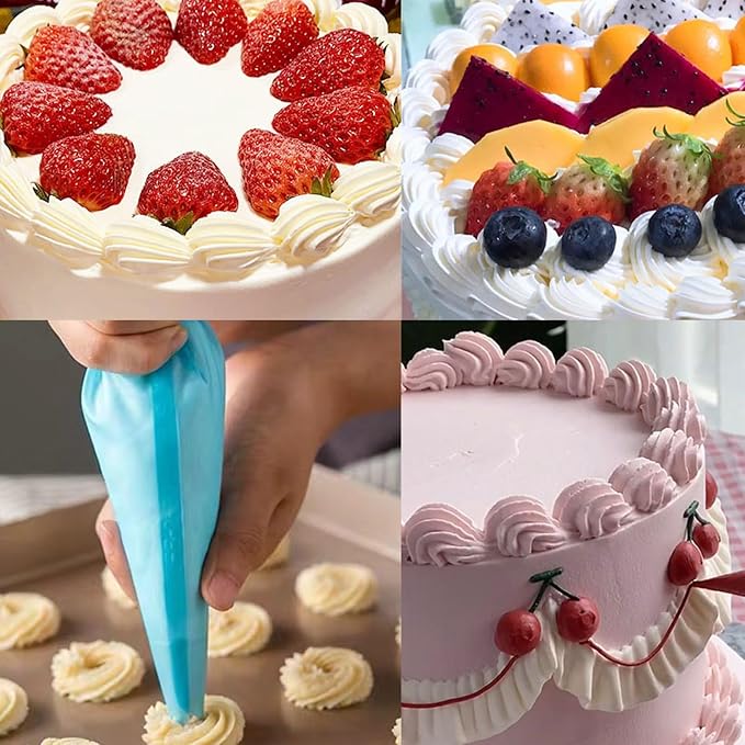 BDSHUNBF 36pcs Reusable Piping Bags and Icing Tips Set, Round Opening, Cake Decorating Kit for Pastries, Cupcakes, Cakes - Image 7
