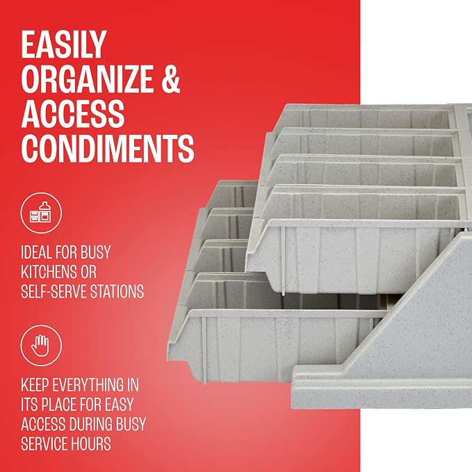 Cambro Versa - Self Serve Condiment and Utensil Bin - 8 Storage Bins - Ideal for Food and Coffee Condiments (Gray) - Image 4