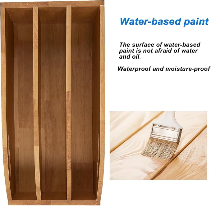 DINDON Pull Out Cabinet Organizer for Pans, Pot lid, Cookie Sheet, Cutting Board, Baking Tray, Slide Out Kitchen Cabinet Storage Organizer, 10.5''W X 21"D X 10.6"H, Wood - Image 4