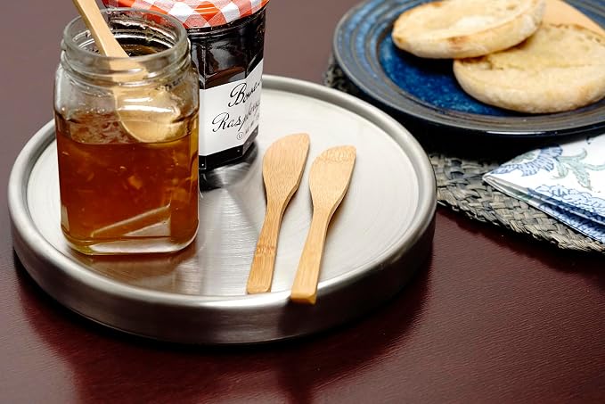 RSVP International Endurance Tool Crock Turntable Lazy Susan, Stainless Steel, 8.25" | Organize Spices & Small Bottles | Spins Easy | Handy in Cabinets or on Counters - Image 6