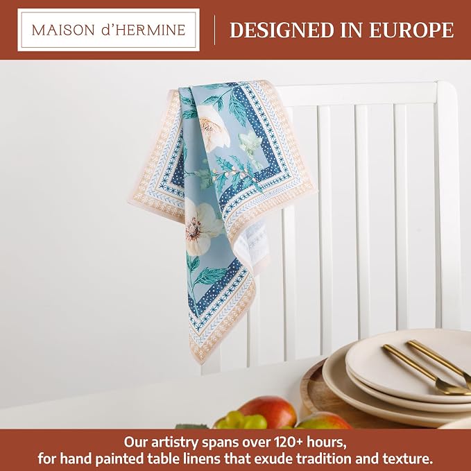 Maison d' Hermine Cloth Napkins Set of 4 Reusable 100% Cotton (18" x 18") | Everyday Square Napkins Cloth Washable Dinner Party Wedding Restaurant Hotel Kitchen Spring Summer - Winter Floral - Image 2