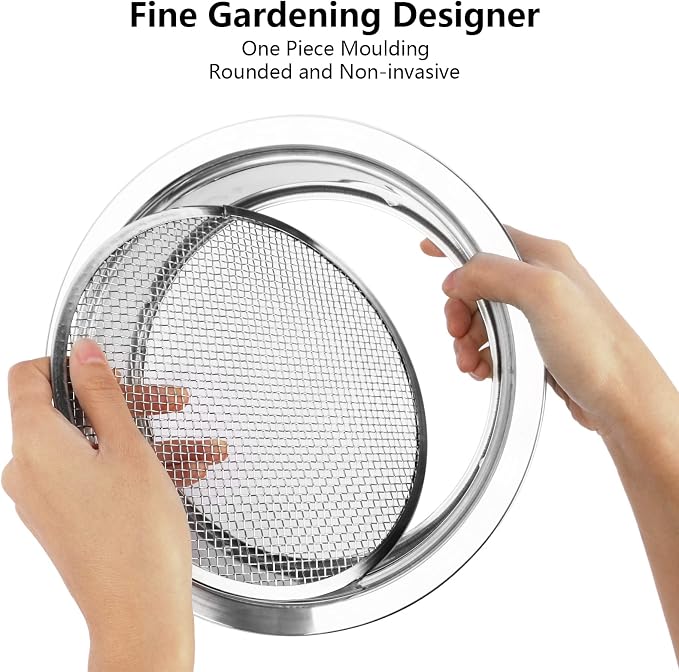 Heavy Duty Stainless Steel Garden Soil Sifter Compost Screen - 3 Sizes | Fine/Medium/Coarse Mesh for Sifting Compost,Dirt,Rocks,Rotary Tool&Compatible, Home Garden Sieve for Gardening & Landscaping - Image 3