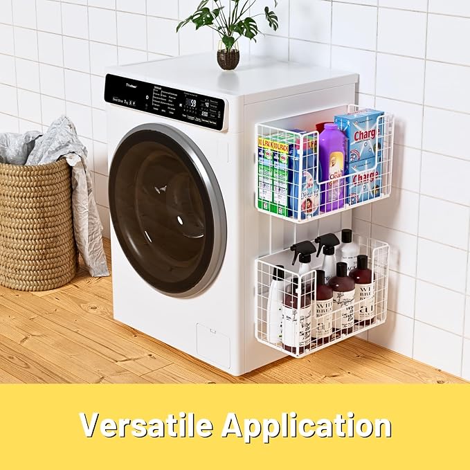 Magnetic Fridge Shelf, Fruit Potato & Onion Storage Bins, Pantry Organizers, Large Container Basket for Refrigerator, Kitchen Counter, Cabinet (1, White) - Image 4
