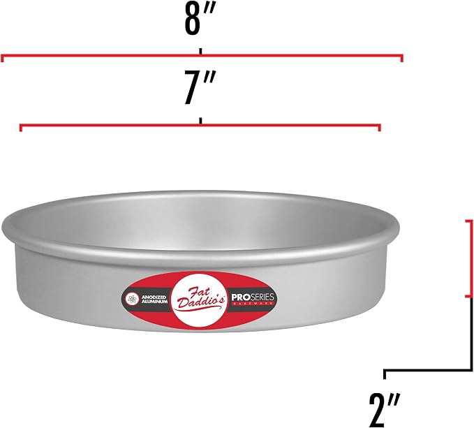 Fat Daddio's PRD-72 Round Cake Pan 7 x 2 Inch Silver - Image 3
