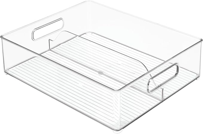 iDesign Divided Pantry Bin with Handles, Set of 6, Clear | For Pantry, For Refrigerator, For Freezer - Image 10