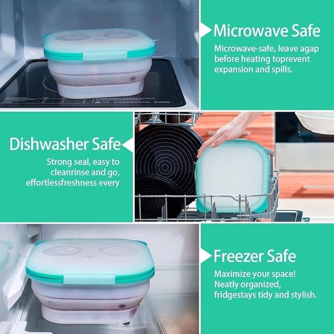 Fold Magnetic Attraction Food Preservation Box, Refrigerator Food Preservation Container, food storage containers with lids，Leak-Proof, Extends The Preservation Time Of Fruits, Vegetables, Meats, Etc. - Image 3