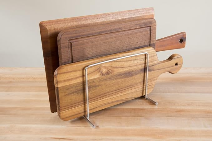 Small Cutting Board Organizer, Lifetime Stainless Steel Stores 1" Thick Baking Pans and Sheets, Fits in Cabinets - Image 2