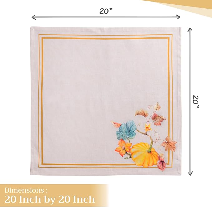Maison d' Hermine Cloth Napkins Set of 4 Reusable 100% Cotton (20" x 20") | Everyday Square Napkins Cloth Washable Dinner Wedding Restaurant Hotel Kitchen Thanksgiving Christmas - Potiron - Image 4