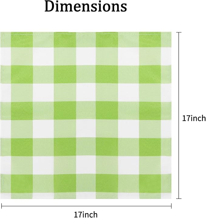 Buffalo Plaid Table Napkins Set of 50 Checkered Cloth Napkins 17x17 inch Washable Dinner Gingham Pattern Napkins Soft Napkins for Wedding Party Dining Banquet(Emerald and White) - Image 2