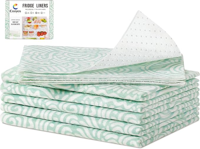 Cooyes 17.7" × 24" Fridge Liners for Refrigerator, Drawer & Shelf Liners for Kitchen Cabinets Non-Adhesive, Breathable Cloth Material, Non-Slip, BPAfree, Machine Washable, Keep Produce Fresh Longer by Cooyes