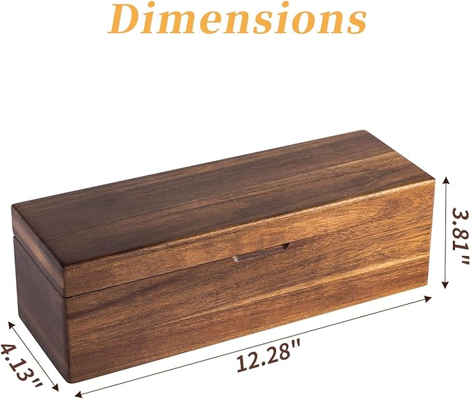 Acacia Wood Tea Bag Organizer with Compartments | Tea Packet Storage Boxes & Display Caddy, Multi-Slot Teabag Holder Container Chest, For Countertop, Organizador de Té - Image 3