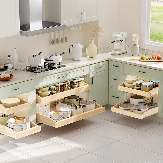 Pull Out Cabinet Drawer 19½” W x 21” D, Soft Close Pull Out Cabinet Organizer, Bottom Assembly - Image 2