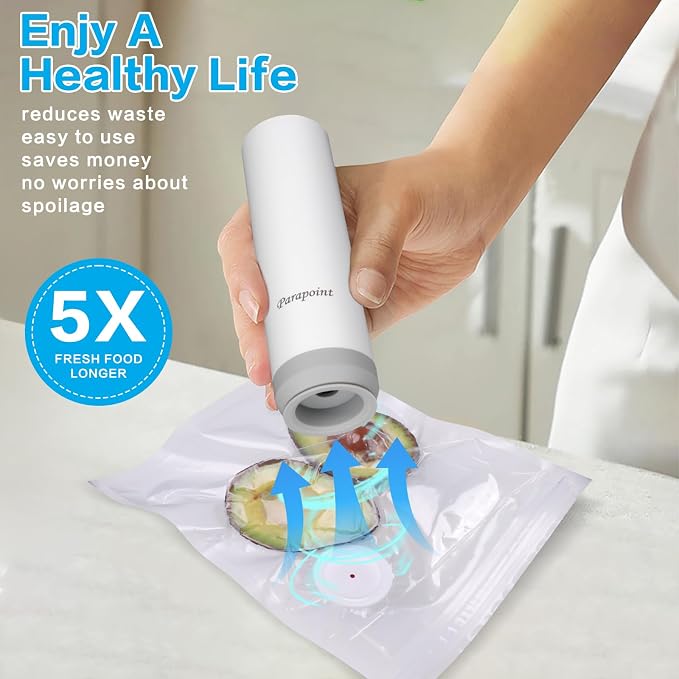 Handheld Vacuum Sealer for Food Powerful Vacuum Sealer Machine,Seal Meal Saver,Portable Food Sealer (Sealer + 30 Reusable Vacuum Bags) - Image 2