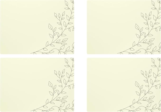 Royalty Art Boho Placemats, Set of 4, Ivory, Non-Slip Cork Backed | Wipeable heat resistant surface, kitchen and dining table protection, floral farmhouse pattern - Image 7