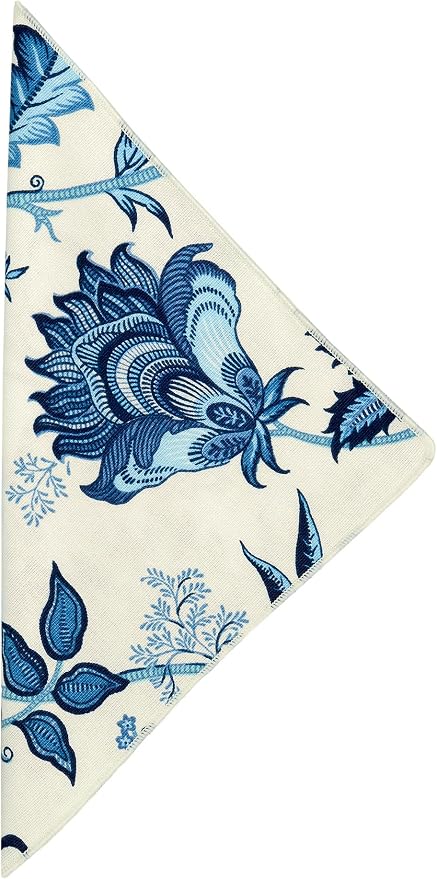 Cloth Napkins for Wedding Reception, Table Decor Linens, Blue Floral Fabric, Use with Tablecloth for Tablescapes, Settings, 18" x 18" Dinner, 100% Cotton, Washable, Soft, Reusable, Set of 4 - Image 2