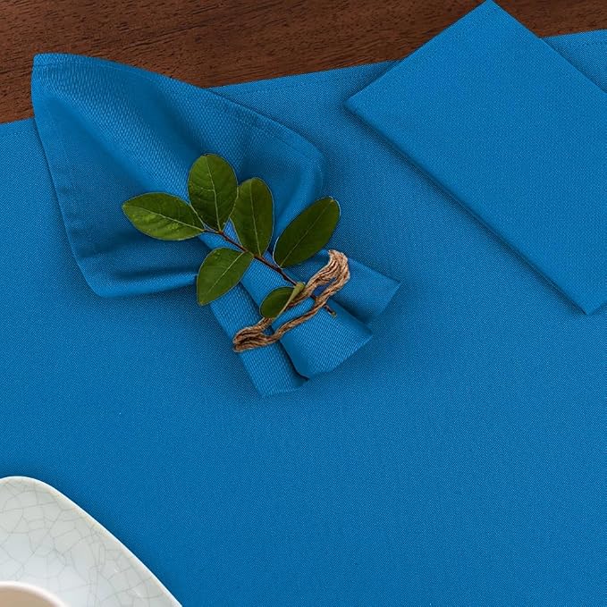 Ruvanti Cloth Napkins Set of 12, 18x18 Inches Napkins Cloth Washable, Soft, Durable, Absorbent, Cotton Blend. Table Dinner Napkins Cloth for Hotel, Lunch, Restaurant, Wedding Event, Parties - Blue - Image 4