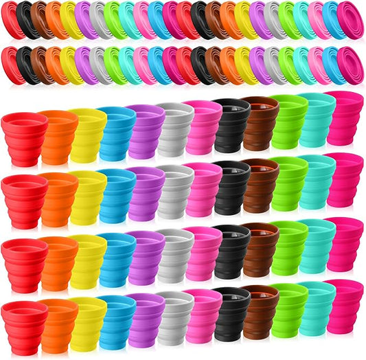 Umigy Silicone Collapsible Cup Without Lids Travel Portable Foldable Cup Colorful Reusable Collapsible Shot Cup Expandable Drinking Cup for Kids Traveling Outdoor Hiking, 12 Colors by Umigy