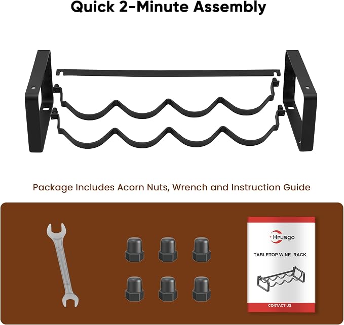 Wine Rack for Countertop – Stackable Freestanding Bottle Organizer for Kitchen, Pantry, Bar Cabinet & Small Spaces – Compact Metal Shelf & Modular Storage Stand (1-Tier) - Image 4