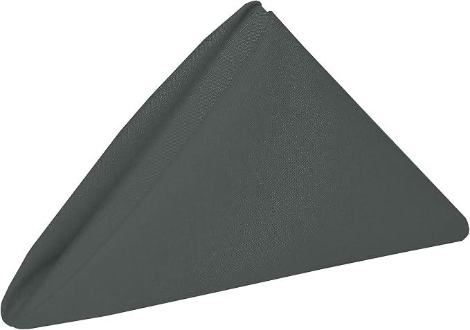 17x17-Inch Cotton-Feel Cloth Napkins, Charcoal, Set of 120 | Bulk Case of 10 Dozen, Square, 100% Spun Polyester Fabric, MJS-Spun Construction, Cotton-Like Hand, Machine Washable, Grey by UltimateTextile