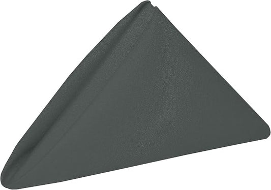 17x17-Inch Cotton-Feel Cloth Napkins, Charcoal, Set of 120 | Bulk Case of 10 Dozen, Square, 100% Spun Polyester Fabric, MJS-Spun Construction, Cotton-Like Hand, Machine Washable, Grey by UltimateTextile