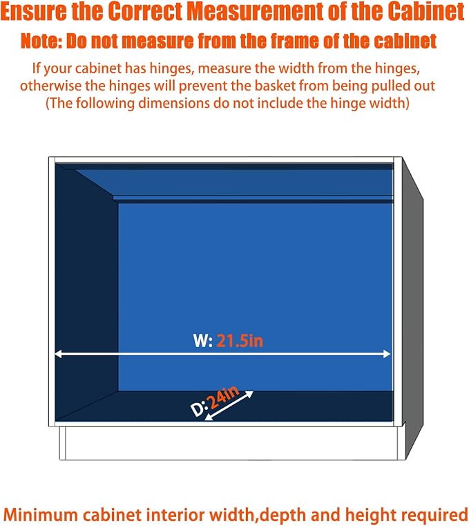 ROOMTEC Pull Out Cabinet Organizer - 20" W x 21" D, Slide Out Storage Shelves, Fits 21.5" Opening Cabinet - Image 4