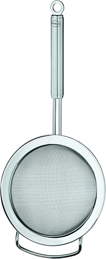 Rösle Stainless Steel Round Handle Kitchen Strainer, Coarse Mesh, 7.9-inch by Rosle