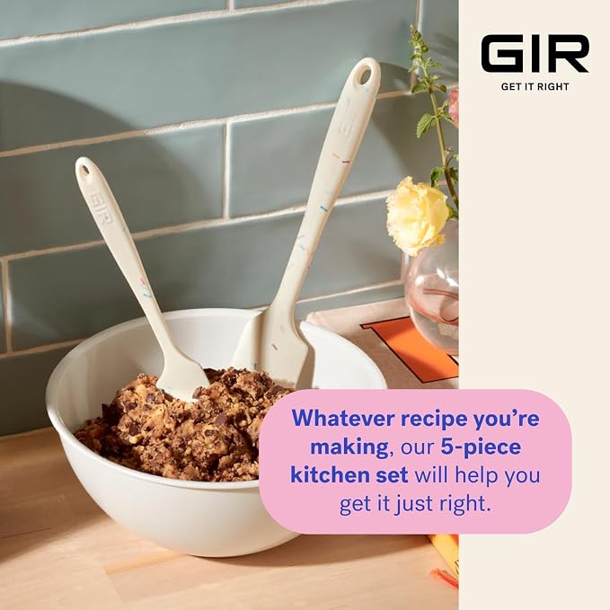 GIR: Get It Right 5-Piece Silicone Ultimate Kitchen Utensils Set - Ladle, Spatula, Flip, Spoon & Spoonula - Non-Toxic Cooking Utensils for Nonstick Cookware, Cooking and Baking - Mint - Image 5