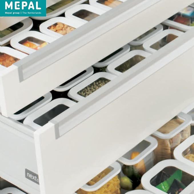 Mepal, MODULA 7 Piece Food Storage Box Set for Cereal or Pasta with 3 Transparent Lids, Airtight, BPA Free, 1 Set - Image 9