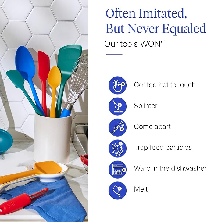GIR: Get It Right 10-Piece Silicone Ultimate Kitchen Utensil Set – Spatulas, Ladle, Flip, Spoons, Whisk, Peeler & Spoonula – Nonstick, Non-Toxic, Heat-Resistant – Madrid - Image 5