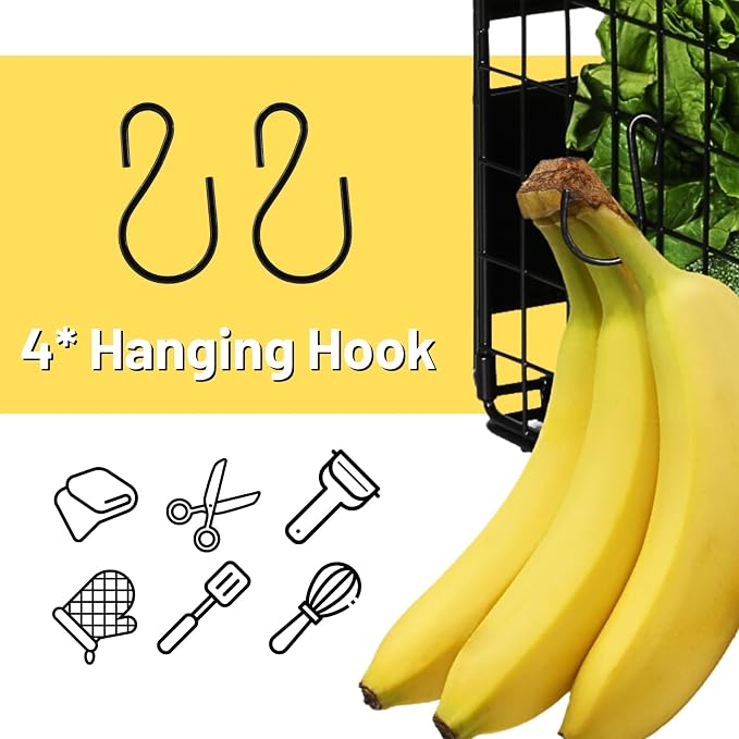 2 Set Magnetic Shelf for Fridge , Fruit Potato & Onion Storage Bins, Pantry Organizers & Storage, Large Container Magnetic Basket for Refrigerator, Kitchen Counter, Cabinet, Magnetic Fridge Organizer - Image 6