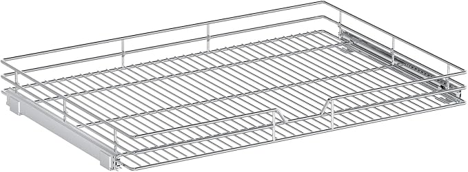 Pull Out Cabinet Organizer, 31.5" W x 21.5" D, Heavy Duty Chrome Slide Out Shelf for Wide Base Cabinets, Sliding Wire Basket Drawer for Pots, Pans, Appliances & Pantry Storage - Image 9