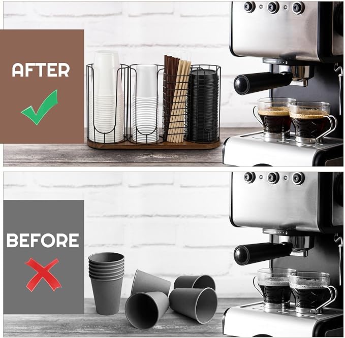 18oz Coffee Cup & Lid Dispenser with Base(4-compartment Single, Color 1) - Image 4