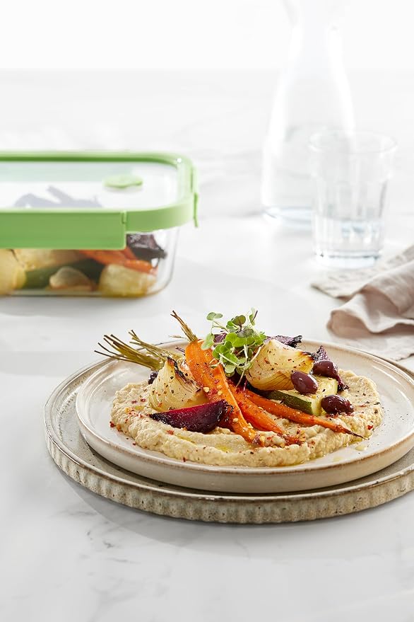 Lékué Rectangular Glass Food Container with Airtight Lid & Steam Valve - 22oz - Borosilicate Glass & 100% Platinum Silicone Lidded Dish for Storage and Cooking - Microwave, Freezer & Dishwasher Safe - Image 3