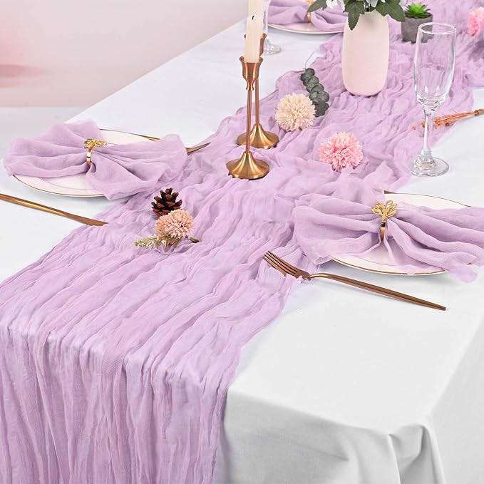 Lavender Cheesecloth Napkins - Bulk Set of 50, 20x20 Inch Washable and Reusable Boho Cotton Gauze Purple Cloth Napkins for Weddings, Bridal Girl Baby Shower, Party and Banquet - Image 6