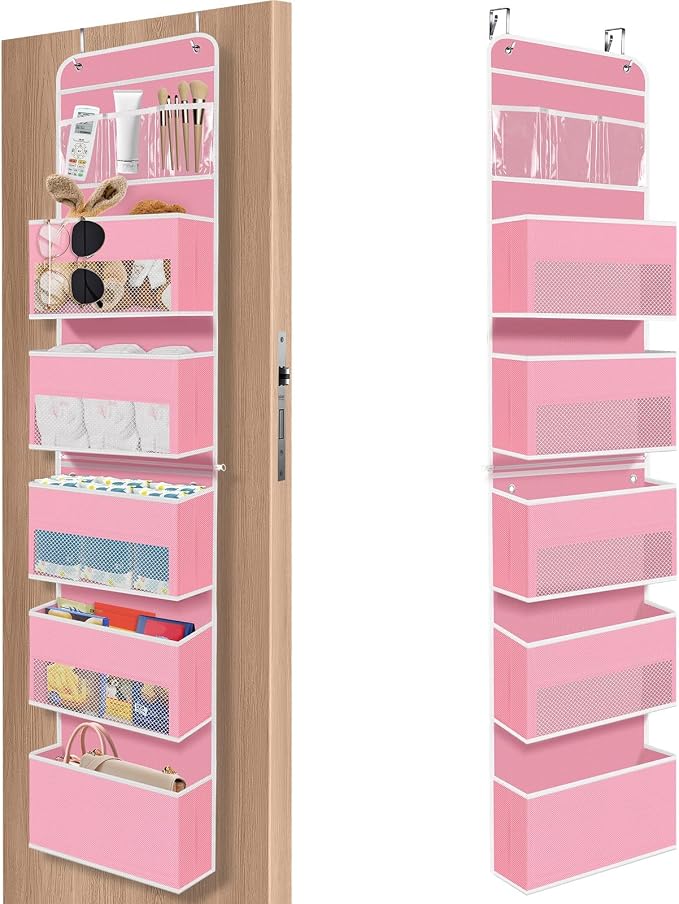 1Pack Over The Door Organizer Large Capacity Hanging Storage Room Organizer | 40 lb Capacity, Ultra-Sturdy, Detachable, Mesh Design with Clear Window, Space-Saving Organizer for Pantry, Nursery & Closet by SpaceHacks